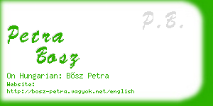 petra bosz business card